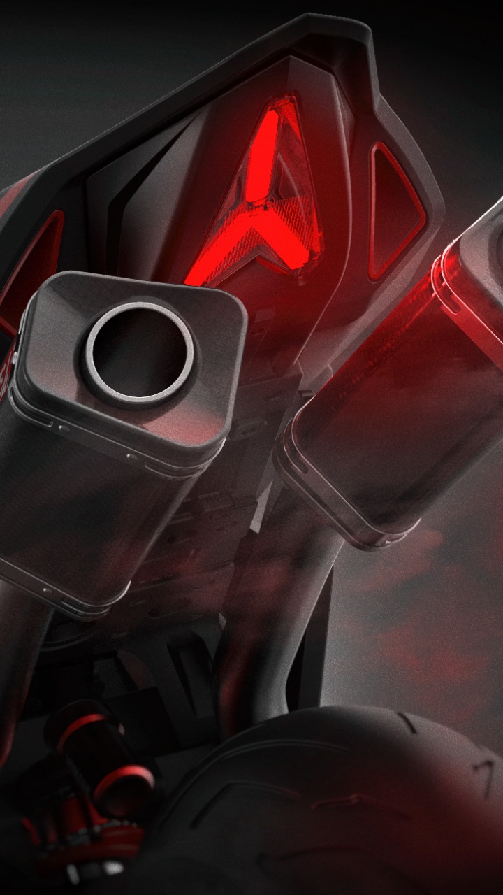 Обои мотоцикл, корпорация Yamaha, графический дизайн, красный цвет, темнота в разрешении 720x1280