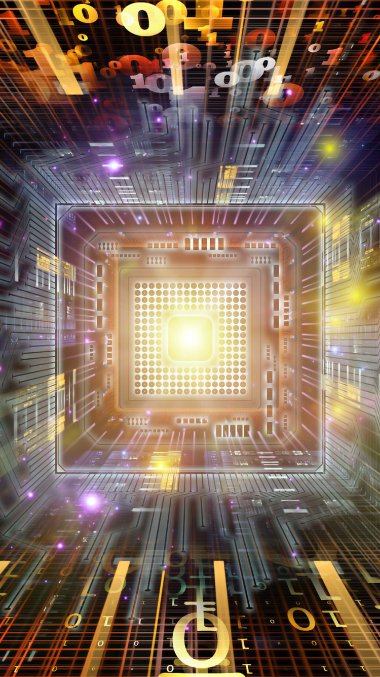 Обои свет, пурпур, симметрия, дизайн, линия в разрешении 750x1334