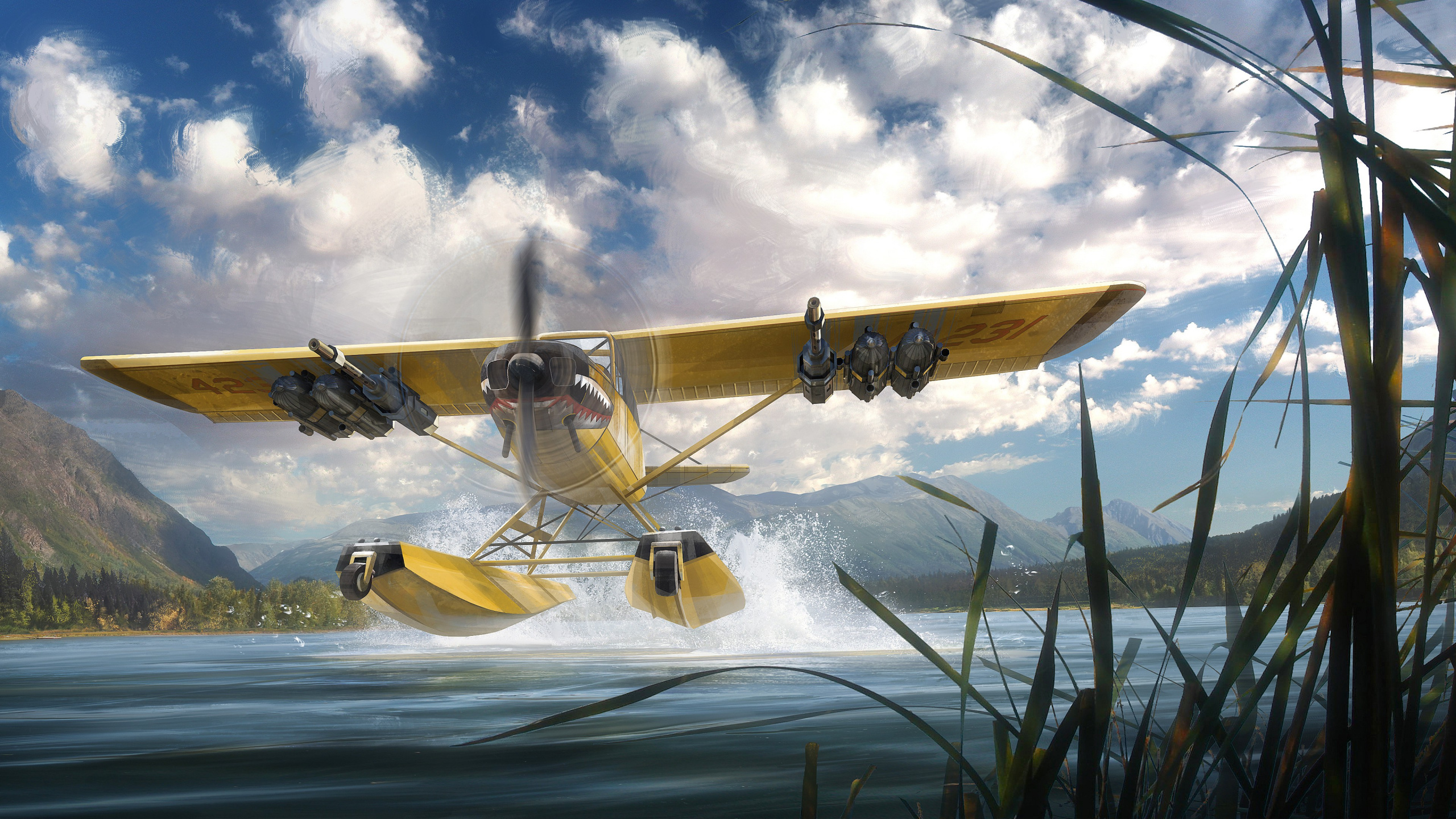 Обои гидросамолет, far cry 5, far cry primal, самолет, самолеты в разрешении 2560x1440