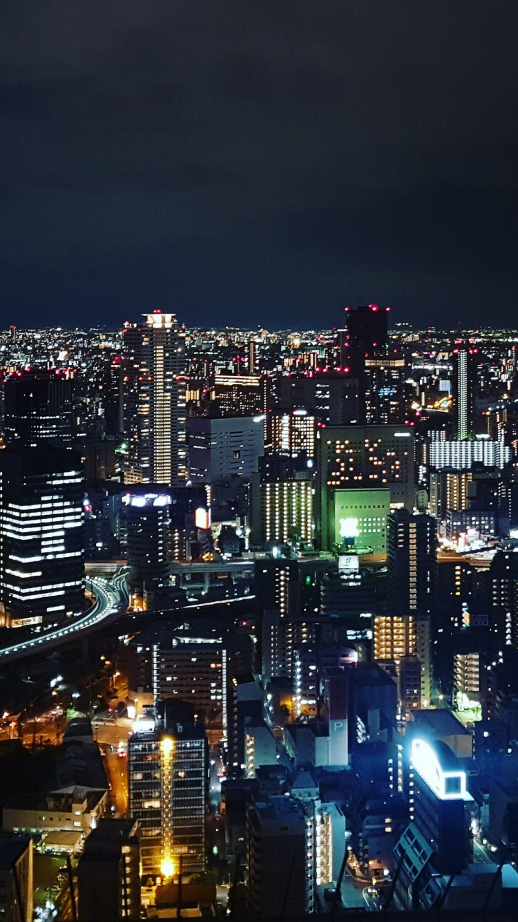 Обои ночь, городской пейзаж, город, метрополия, городской район в разрешении 750x1334