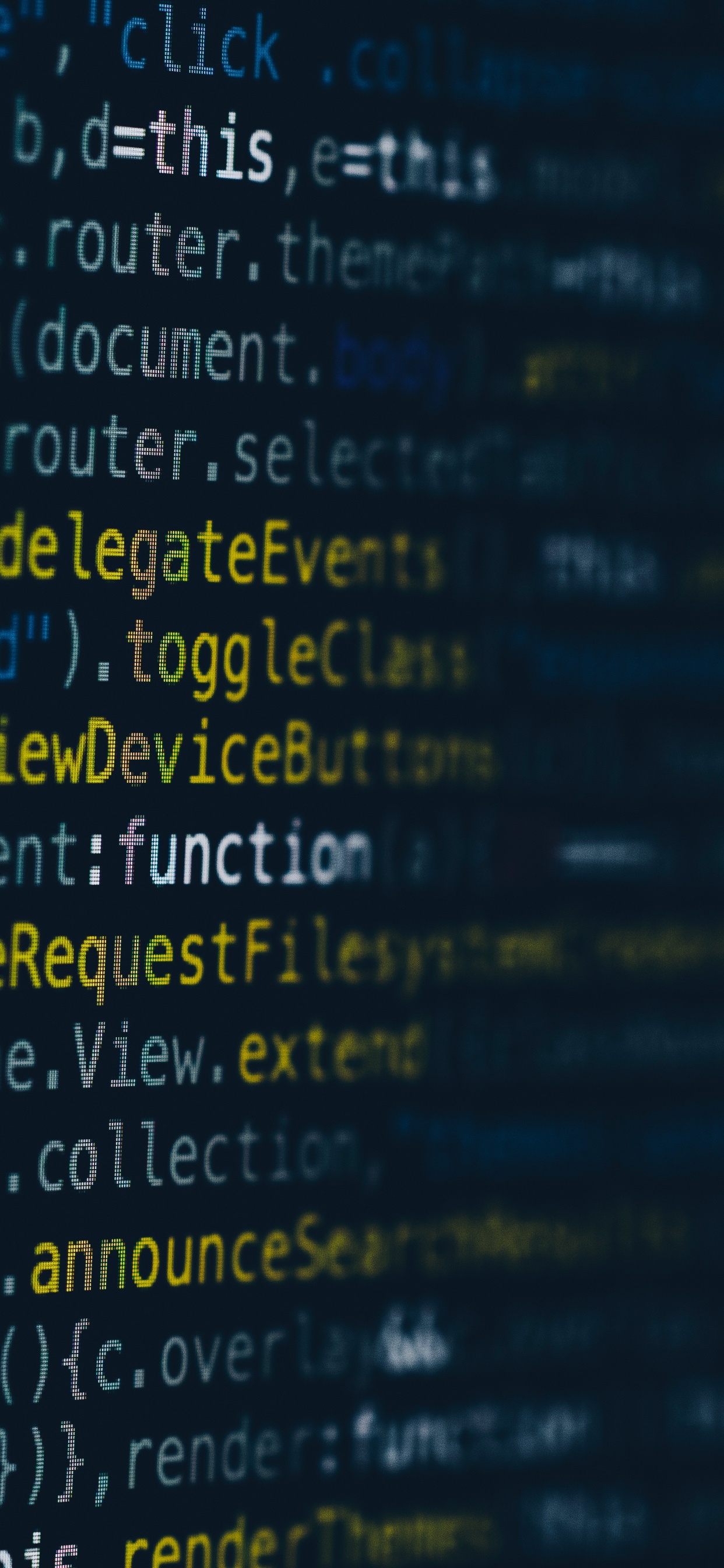 Обои текст, синий, технологии, космос, исходный код в разрешении 1242x2688