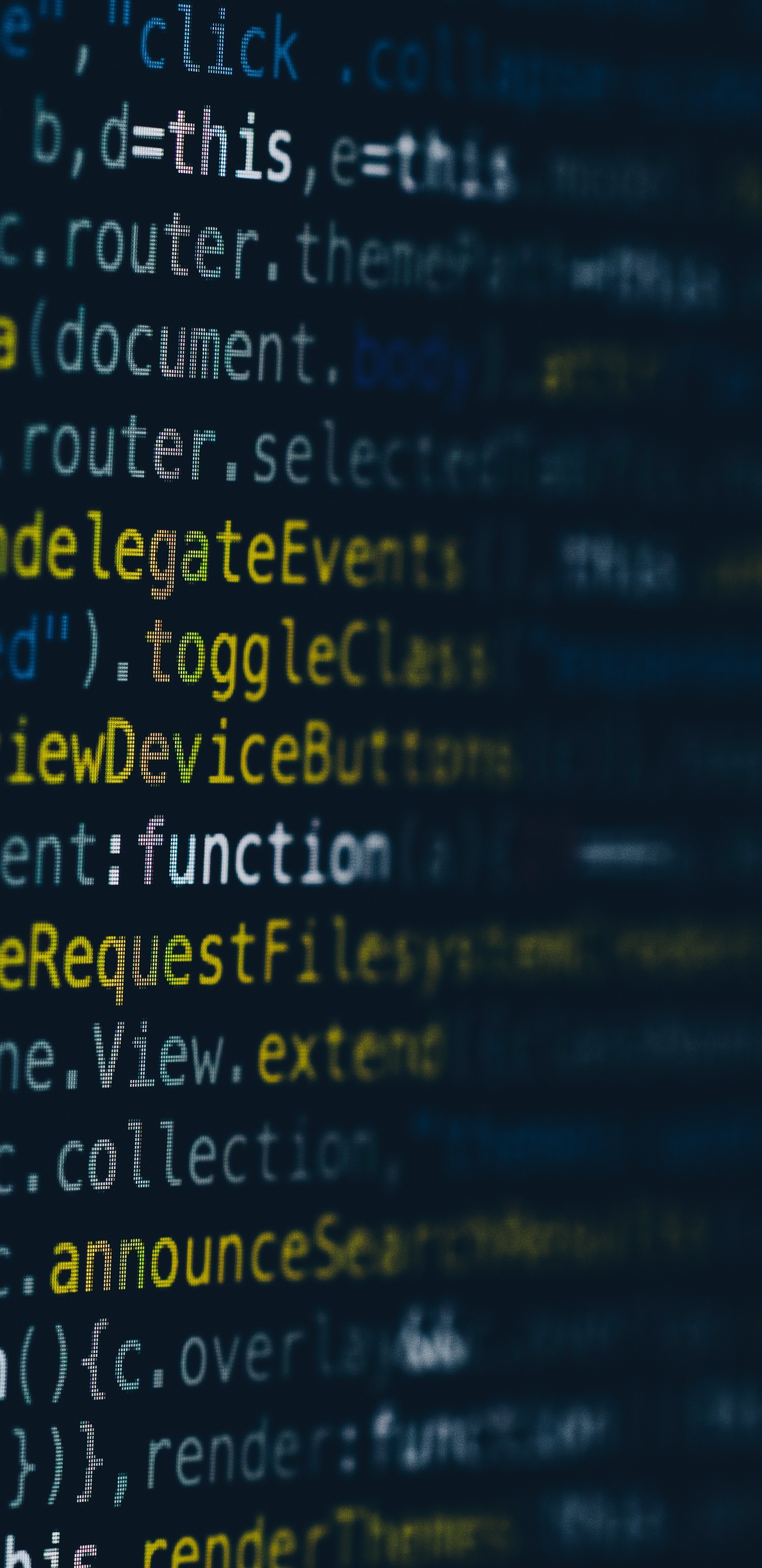 Обои текст, синий, технологии, космос, исходный код в разрешении 1440x2960