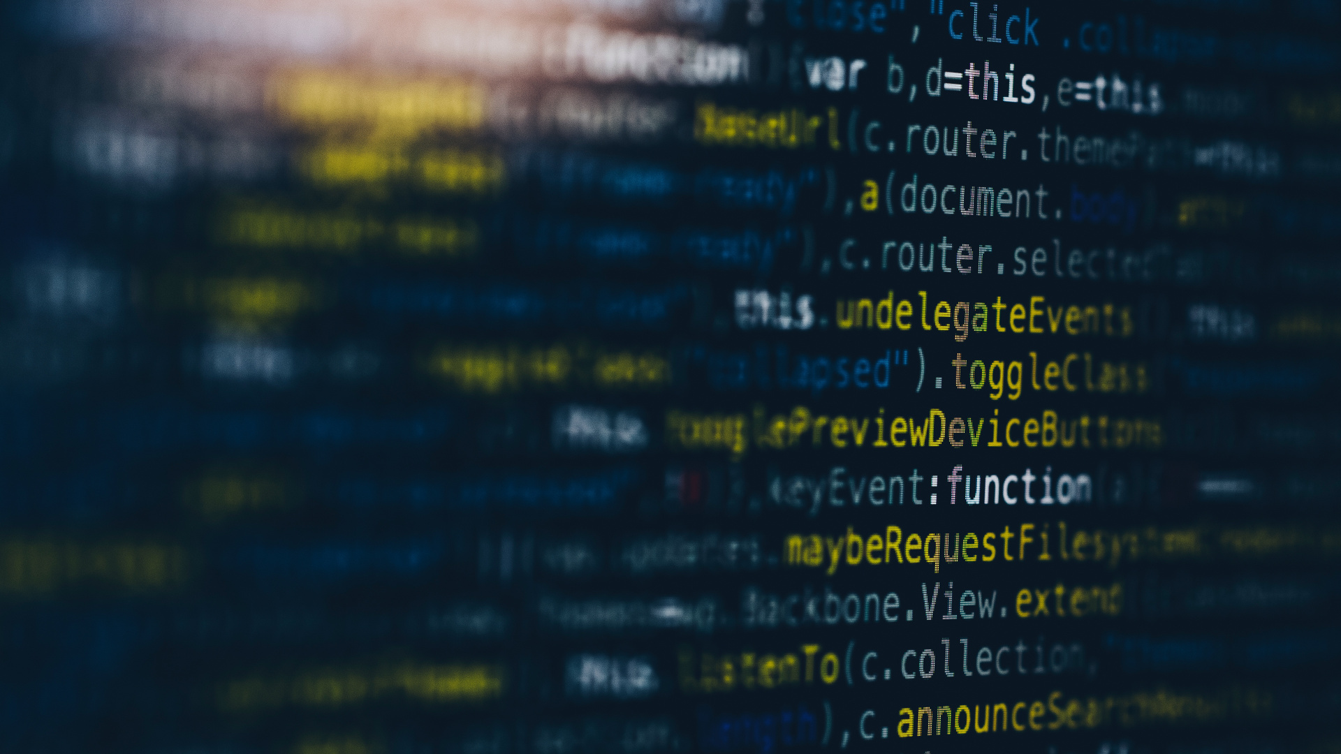 Обои текст, синий, технологии, космос, исходный код в разрешении 1920x1080