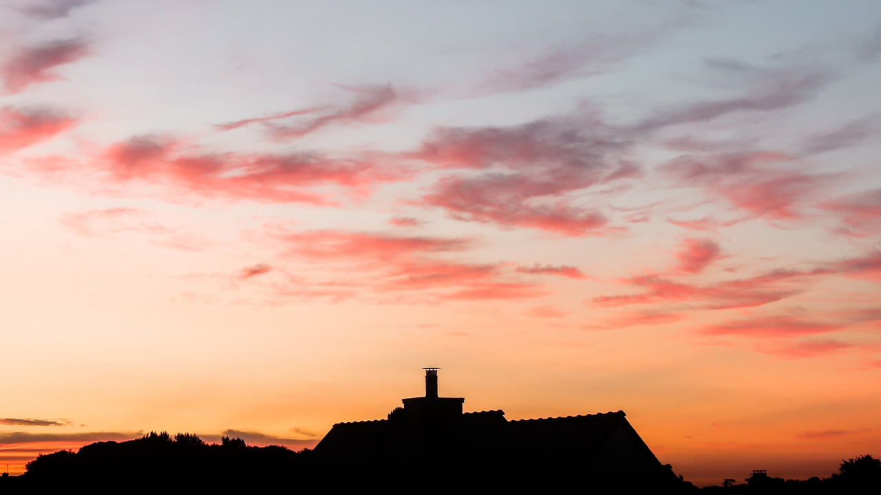 Обои рассвет, закат, послесвечение, облако, горизонт в разрешении 1280x720