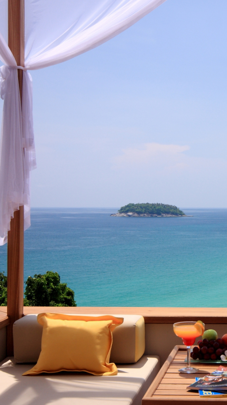 Обои прибежище, отпуск, море, Карибский бассейн, небо в разрешении 750x1334