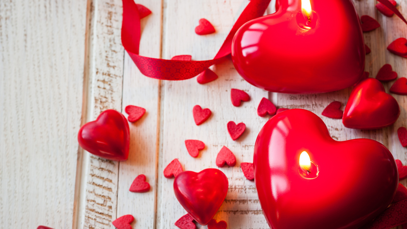 Обои День Святого Валентина, сердце, любовь в разрешении 1366x768