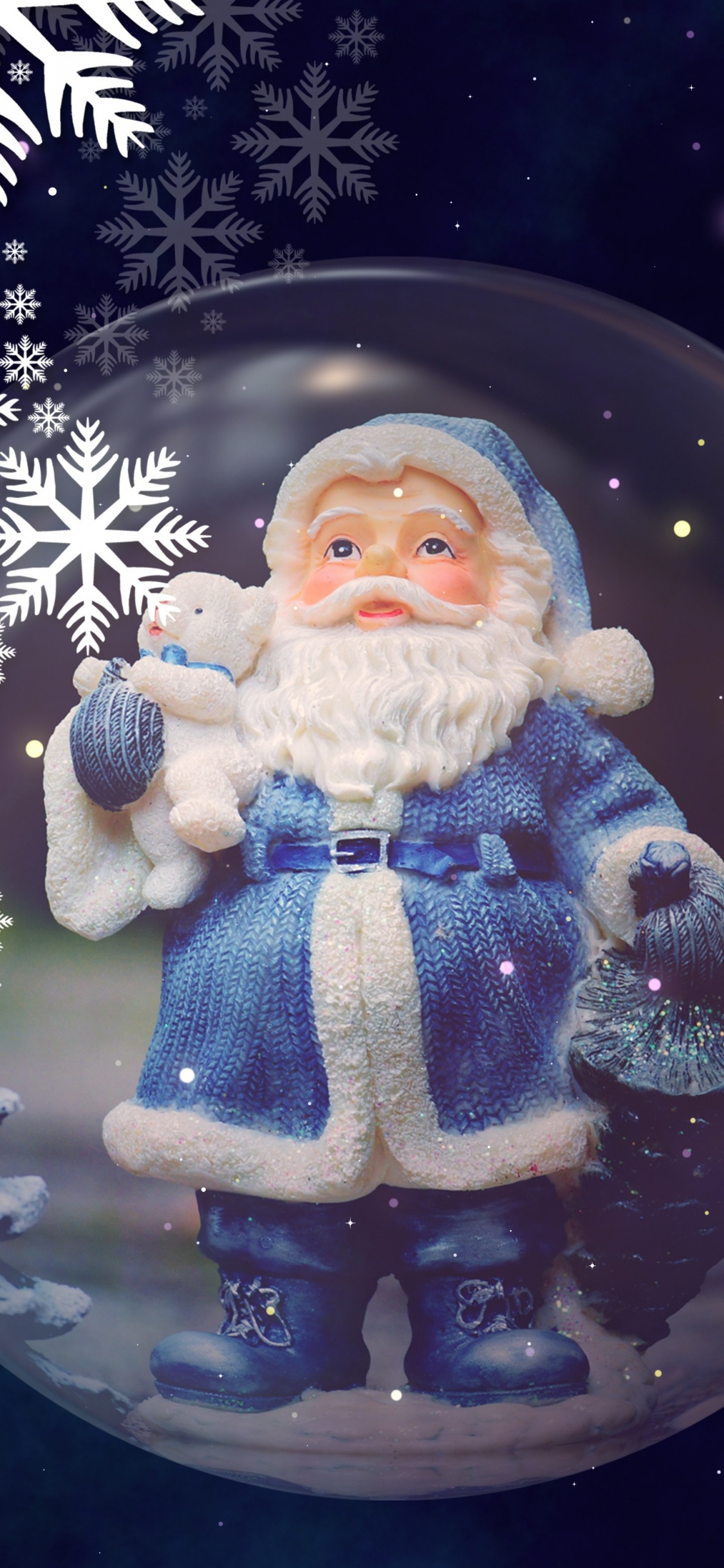 Обои Санта-Клаус, Рождественский день, Дед Мороз, Рождество, зима в разрешении 1125x2436