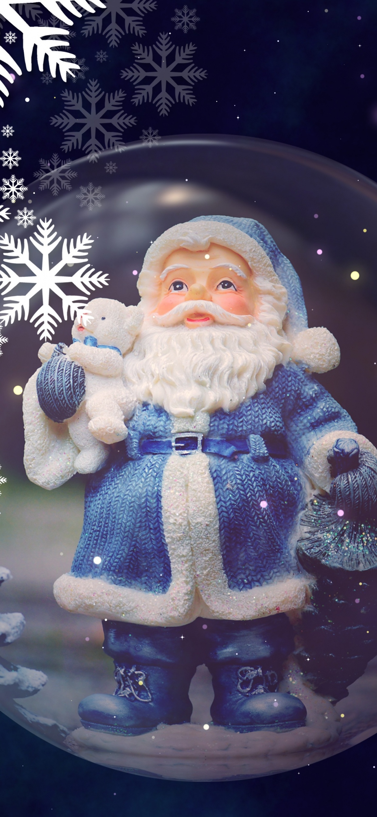 Обои Санта-Клаус, Рождественский день, Дед Мороз, Рождество, зима в разрешении 1242x2688