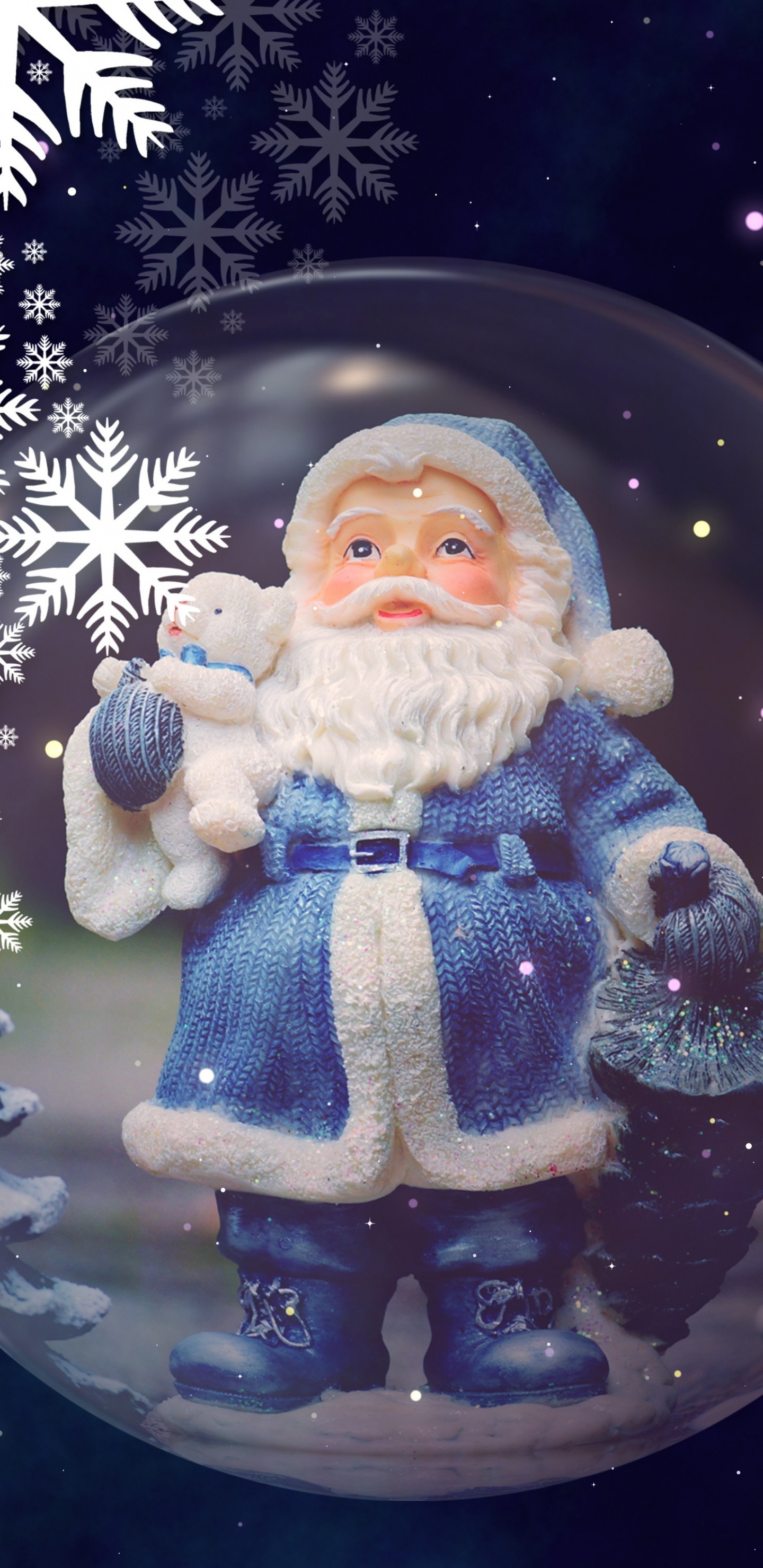 Обои Санта-Клаус, Рождественский день, Дед Мороз, Рождество, зима в разрешении 1440x2960