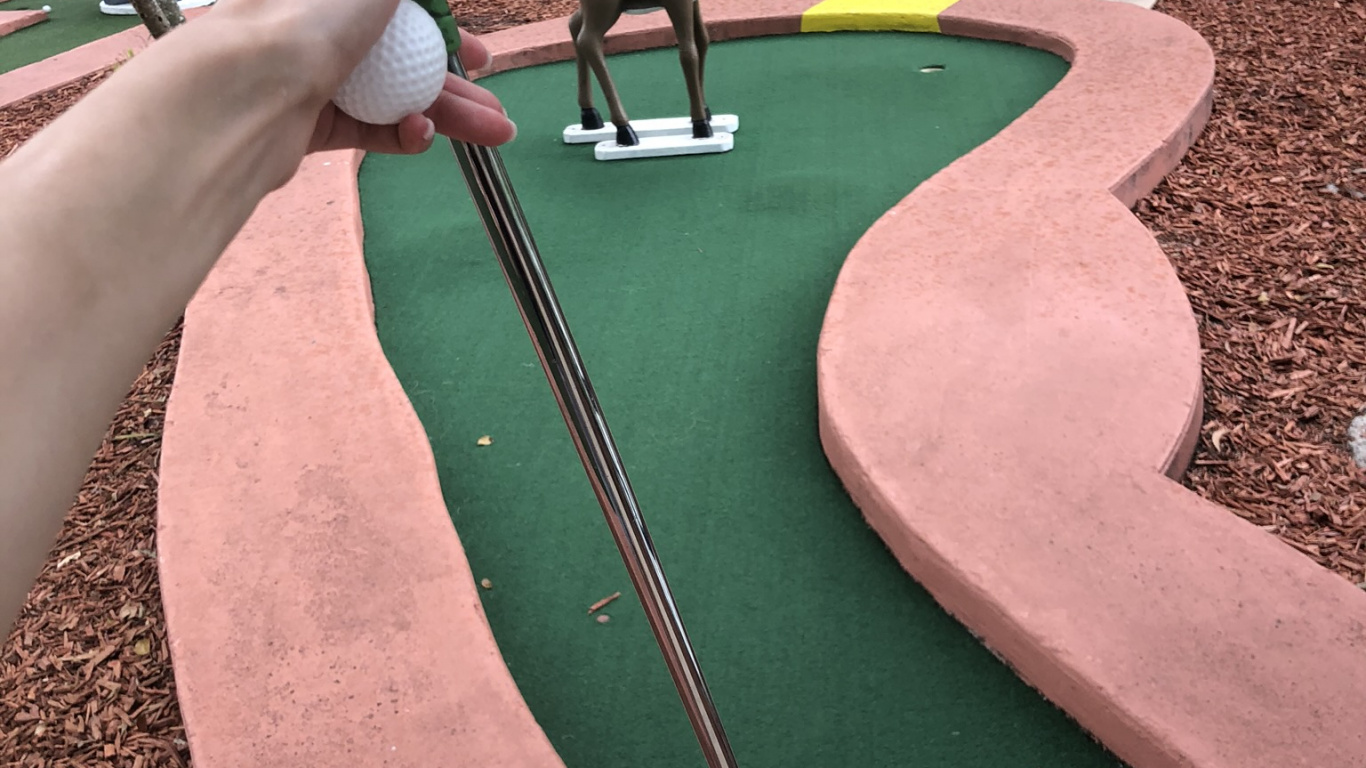 Обои миниатюрный гольф, общественное место, лист, досуг, древесные растения в разрешении 1366x768