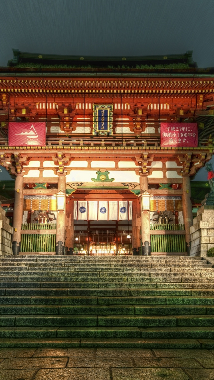 Обои Фусими Инари-Тайся, китайская архитектура, храм, место поклонения, святыня в разрешении 750x1334