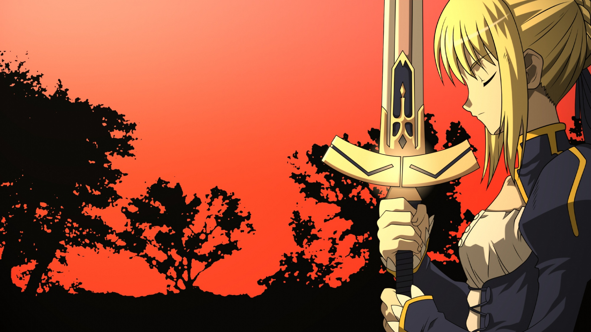 Обои сабля, Fate Zero, аниме, иллюстрация, фикция в разрешении 1920x1080