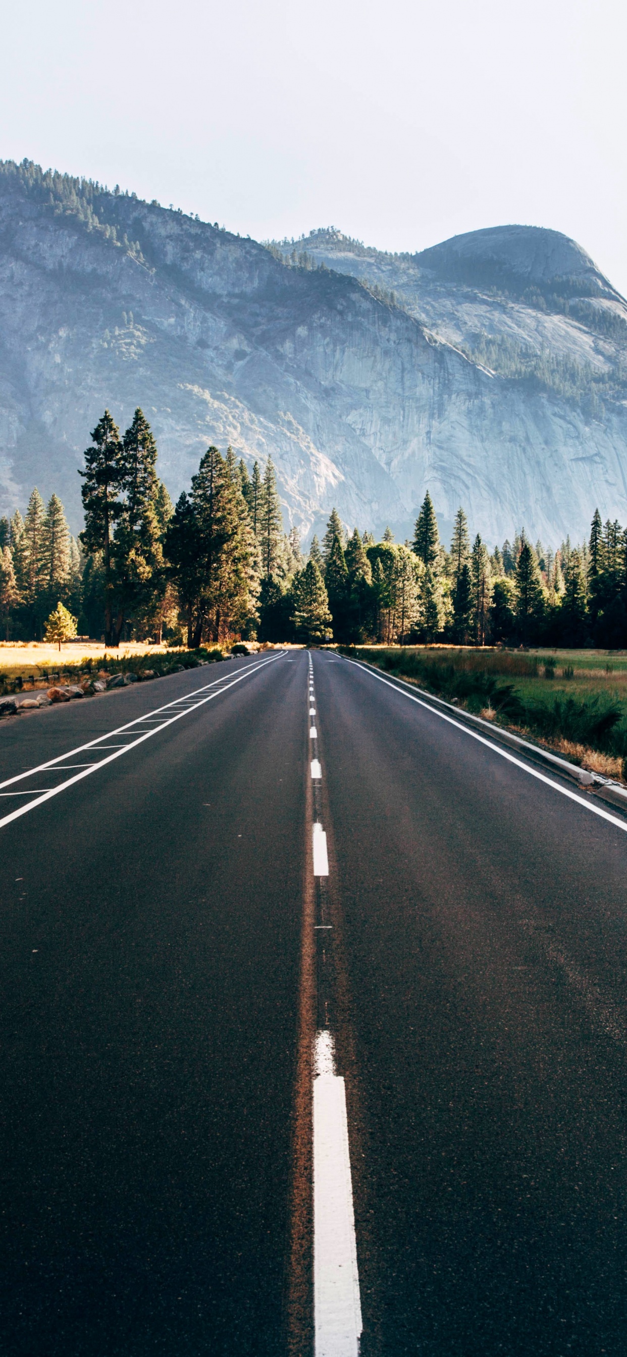 Обои дорога, магистраль, асфальт, природа, горный рельеф в разрешении 1242x2688