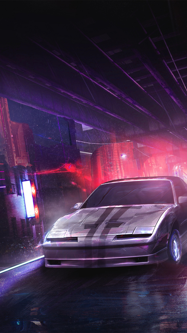 Обои авто, свет, автомобильное освещение, ночь, городской автомобиль в разрешении 750x1334