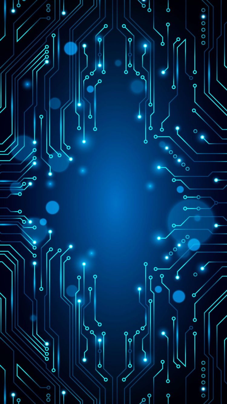 Обои синий, свет, лазурный, арт, линия в разрешении 750x1334