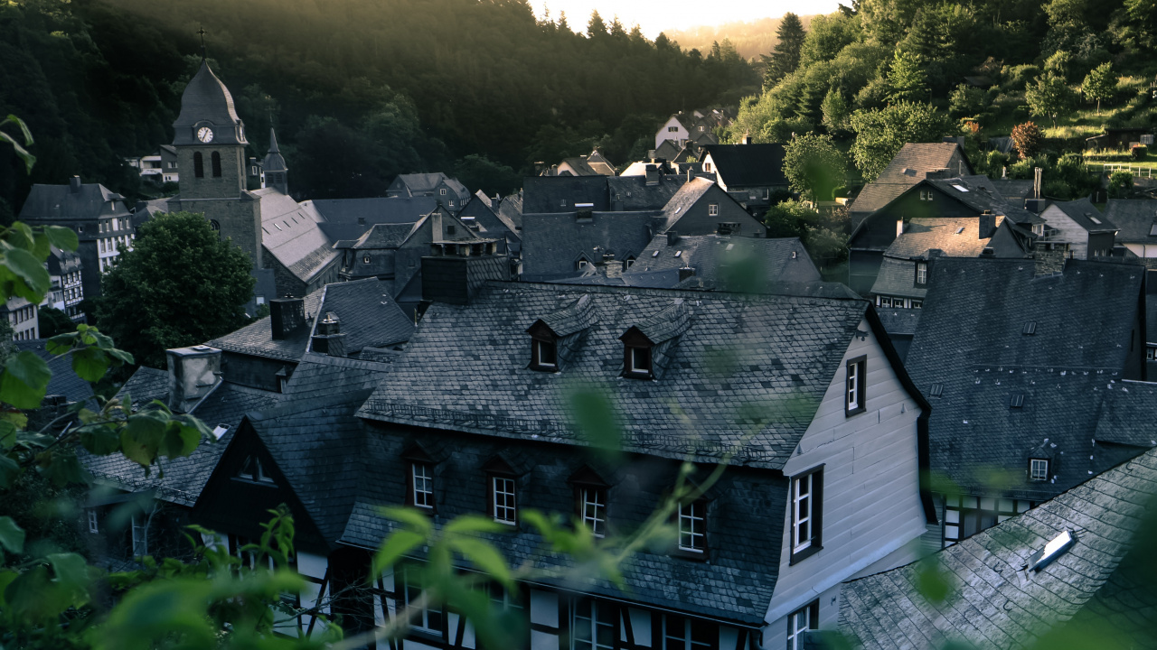 Обои природа, растительность, зеленый, горная деревня, Хаус в разрешении 1280x720