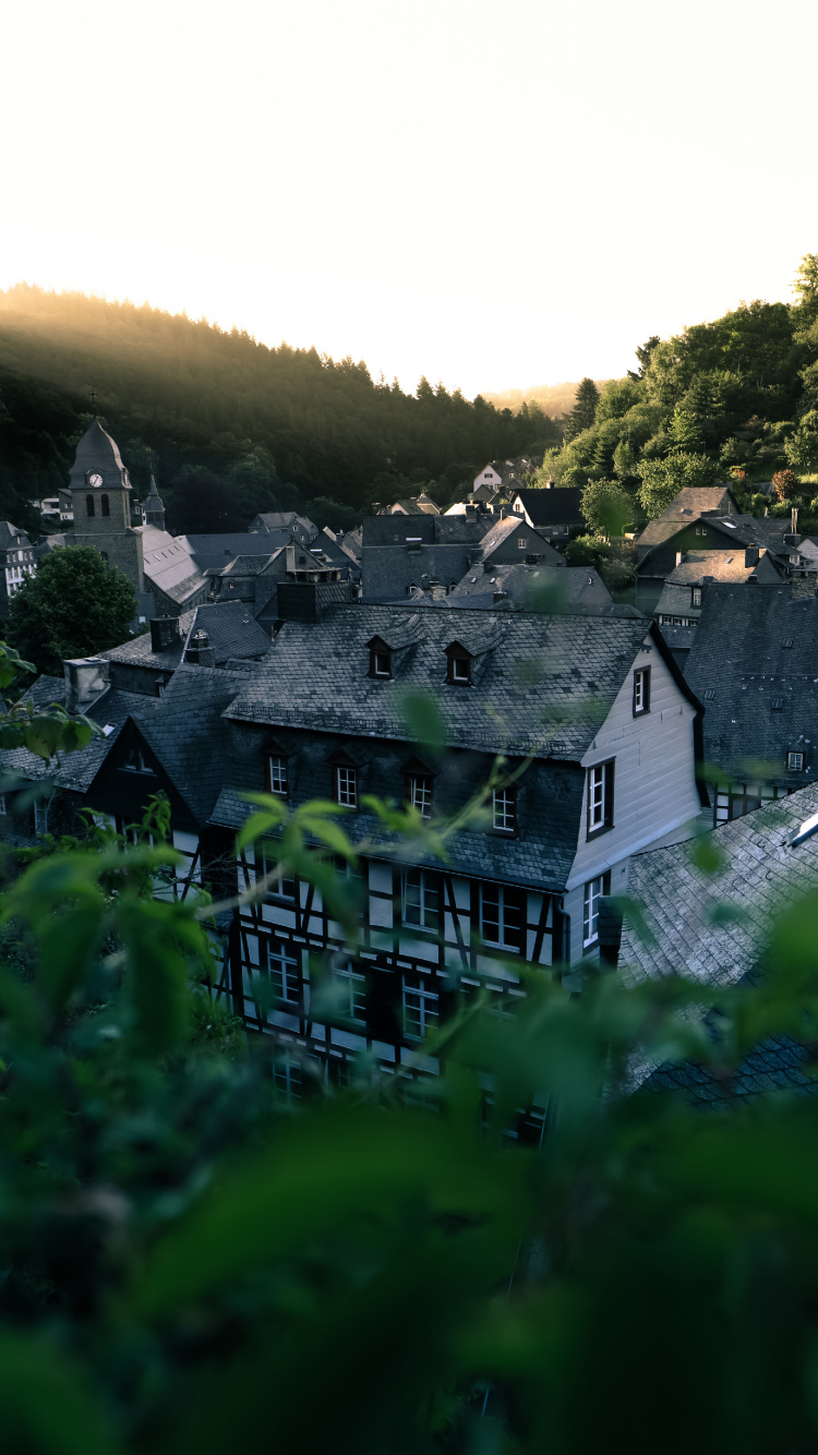 Обои природа, растительность, зеленый, горная деревня, Хаус в разрешении 750x1334