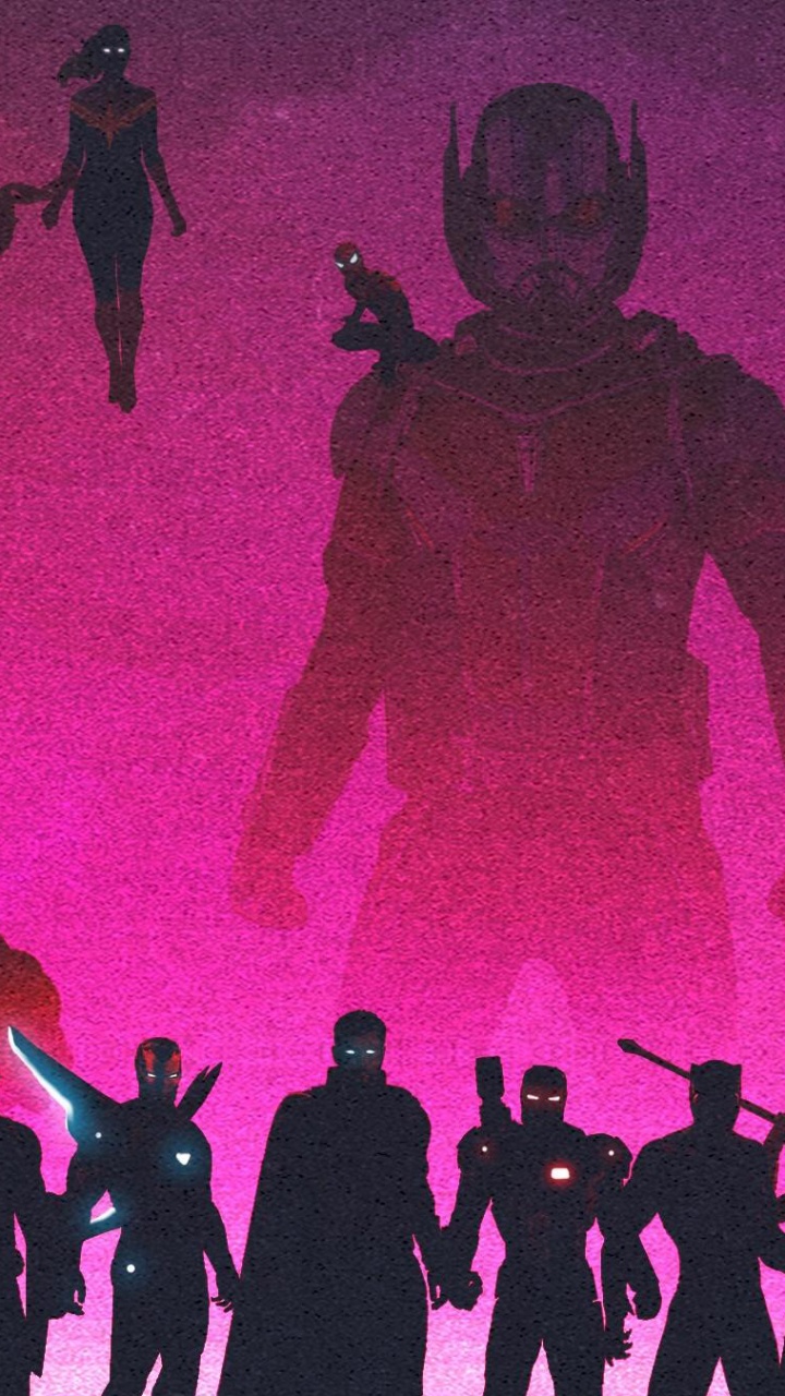 Обои Реактивный Енот, видение, Капитан Америка, marvel, силуэт в разрешении 720x1280