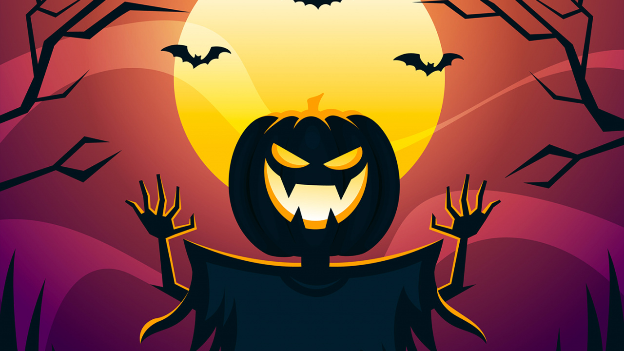 Обои Helloween, иллюстрация, анимация, живопись, рисование в разрешении 1280x720