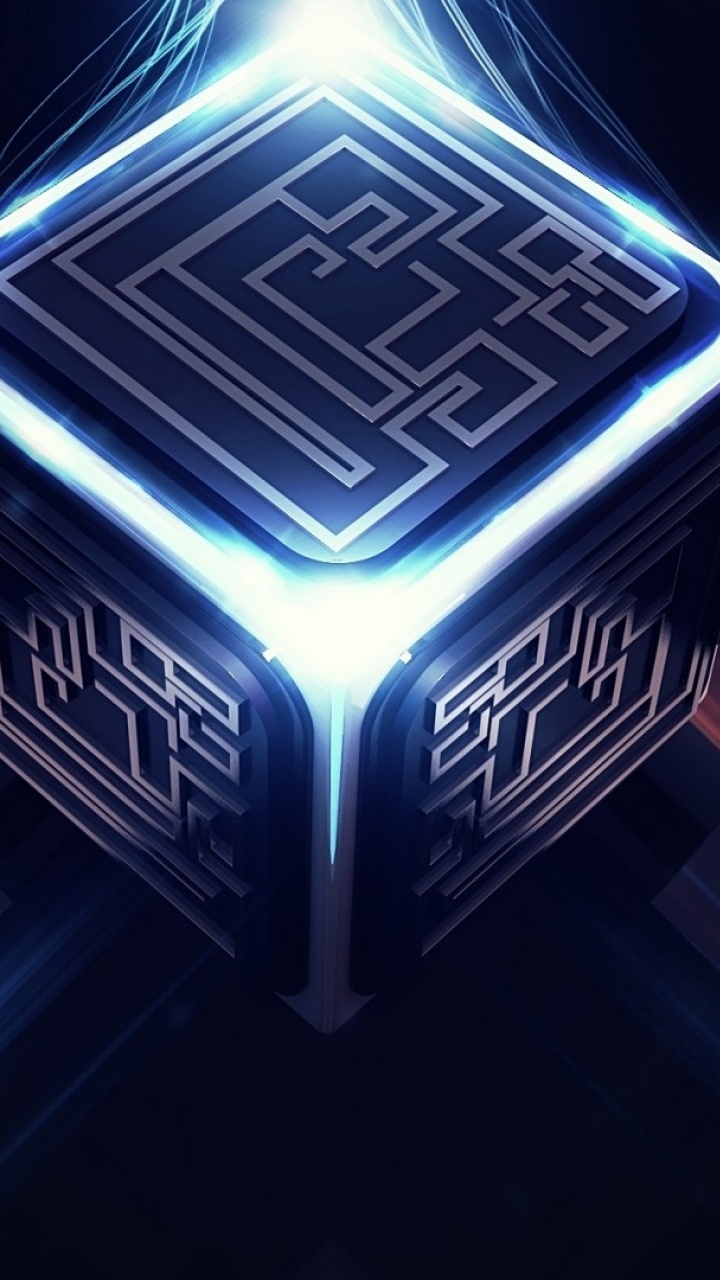 Обои цифровое искусство, абстрактное искусство, арт, куб, свет в разрешении 720x1280