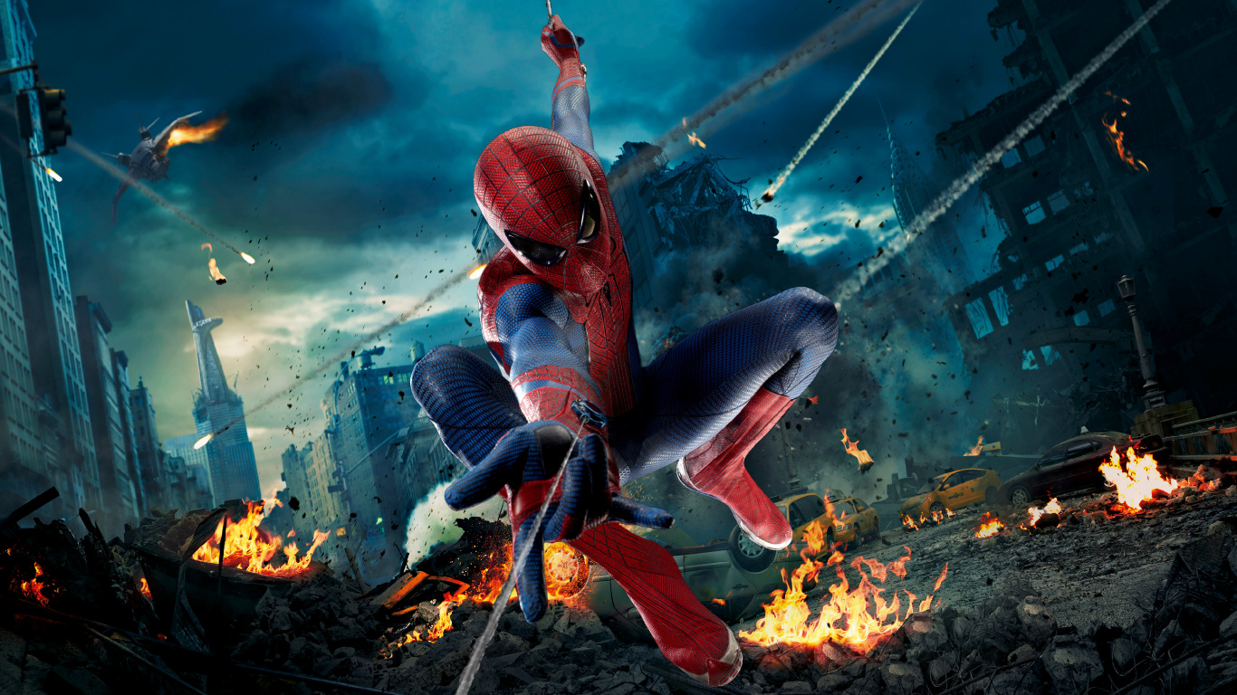 Обои человек-паук, Железный человек, Черная Вдова, компьютерная игра, Капитан Америка Гражданская Война в разрешении 1366x768