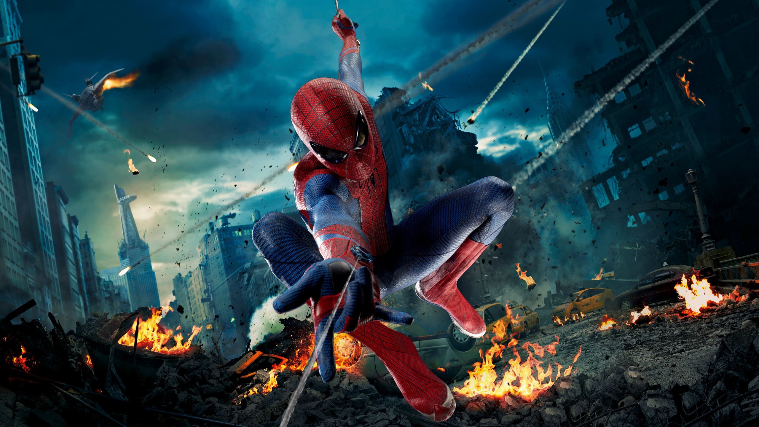 Обои человек-паук, Железный человек, Черная Вдова, компьютерная игра, Капитан Америка Гражданская Война в разрешении 2560x1440