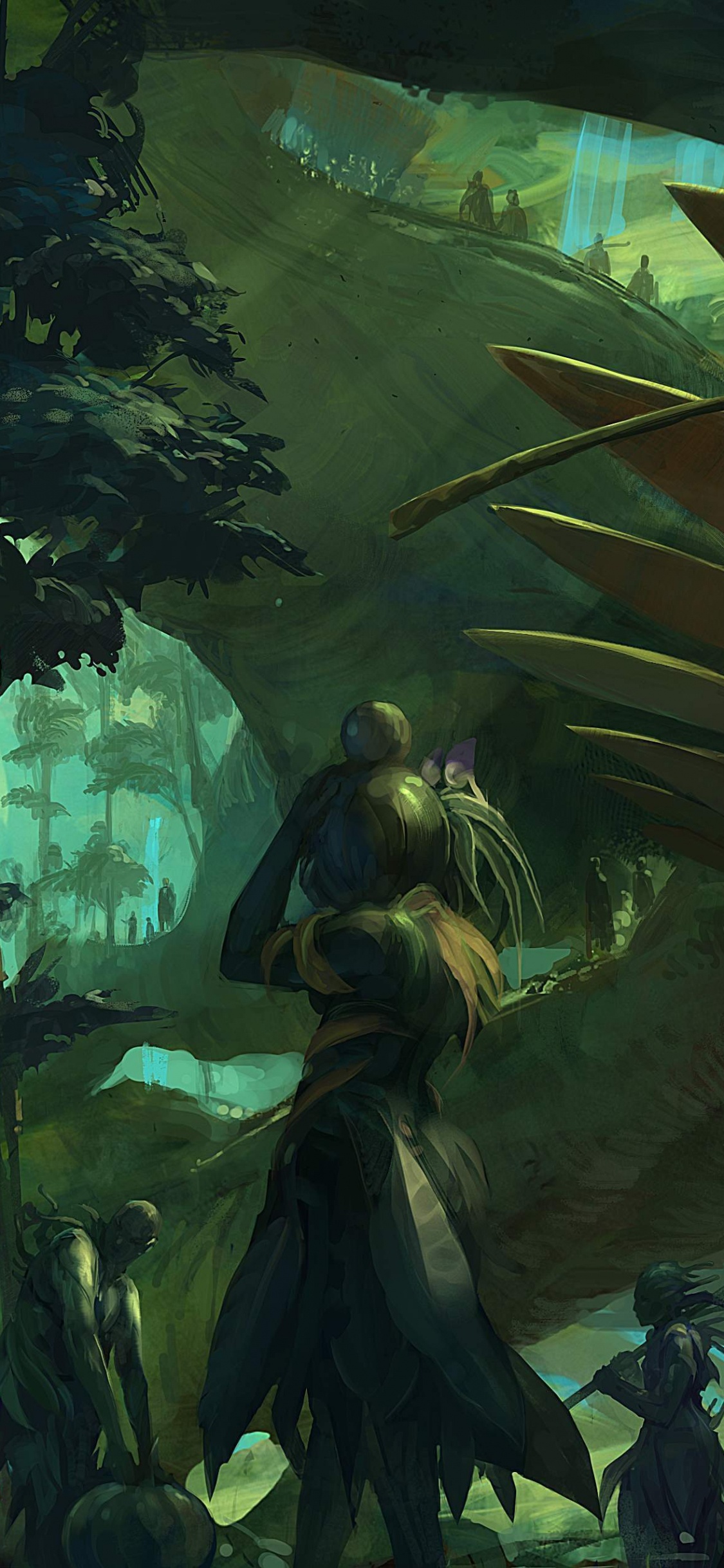 Обои оружий, компьютерная игра, мифология, искусство, Гильдия войны 2 в разрешении 1125x2436