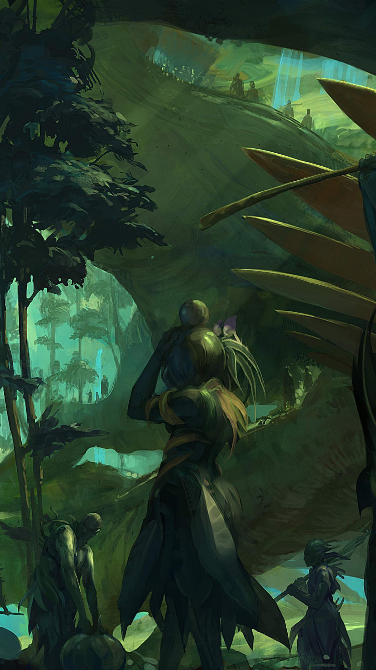 Обои оружий, компьютерная игра, мифология, искусство, Гильдия войны 2 в разрешении 750x1334