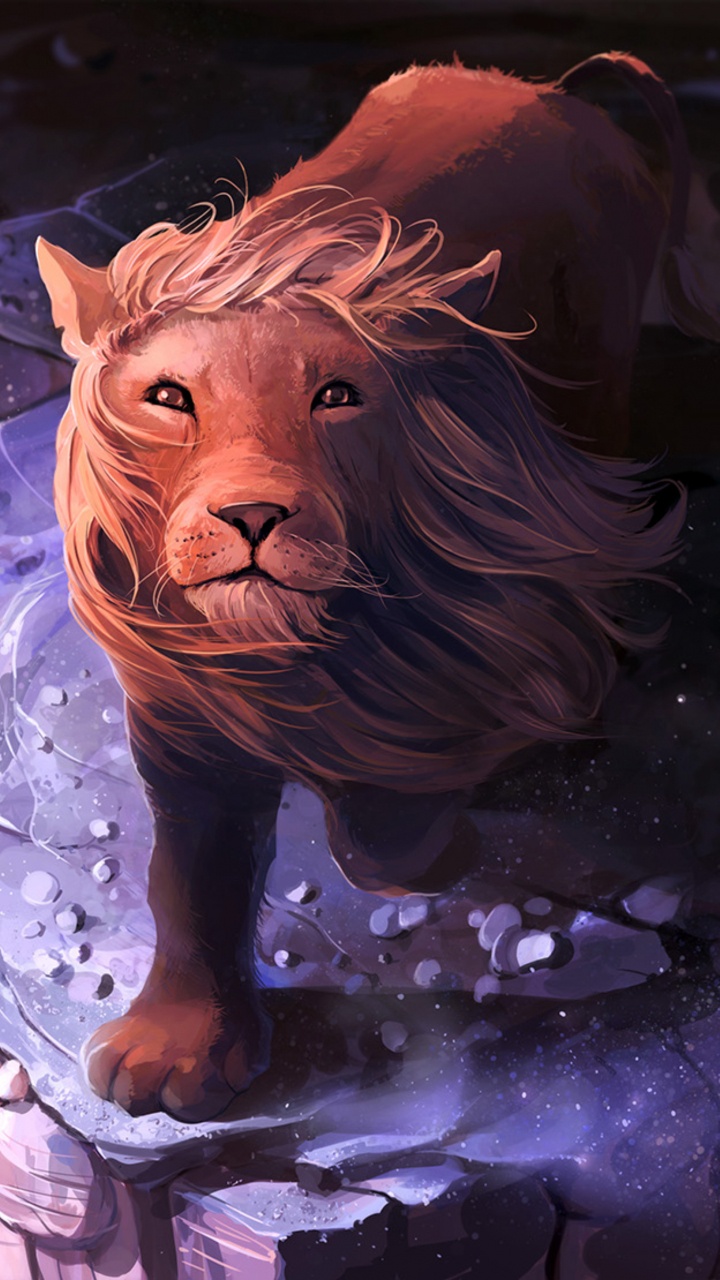 Обои грех, Лев, цифровое искусство, музыка, искусство в разрешении 720x1280