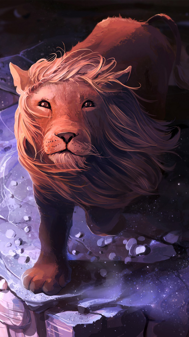 Обои грех, Лев, цифровое искусство, музыка, искусство в разрешении 750x1334