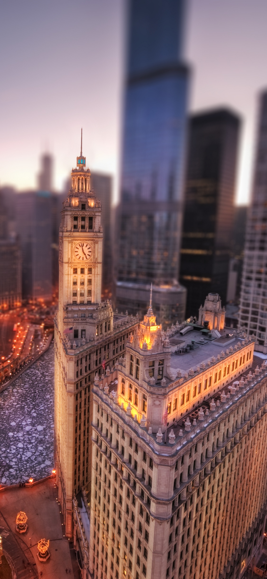 Обои Чикаго, здание, город, городской пейзаж, метрополия в разрешении 1125x2436