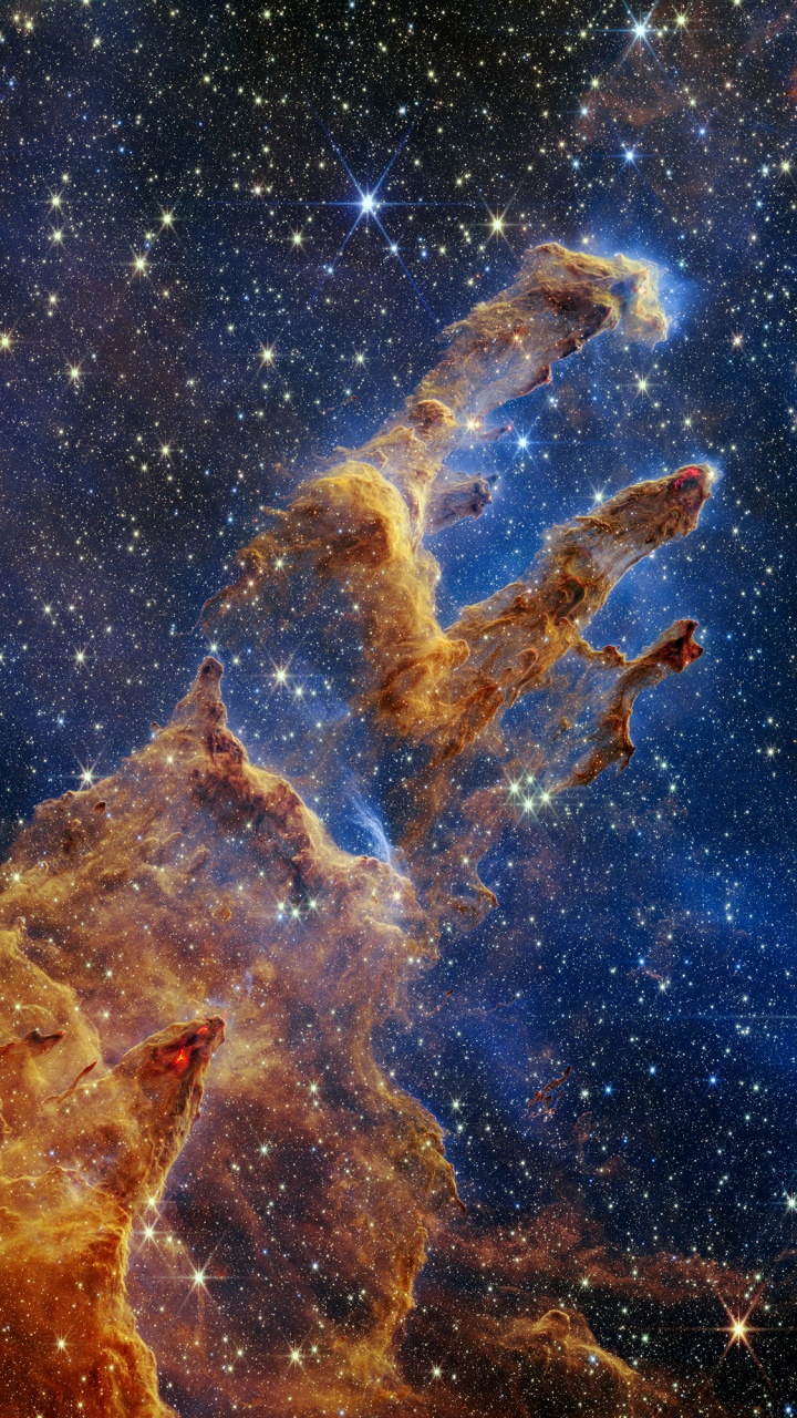 Обои космос, Космический Телескоп Джеймса Вебба, Столпы творения, космический телескоп Хаббл, НАСА в разрешении 720x1280