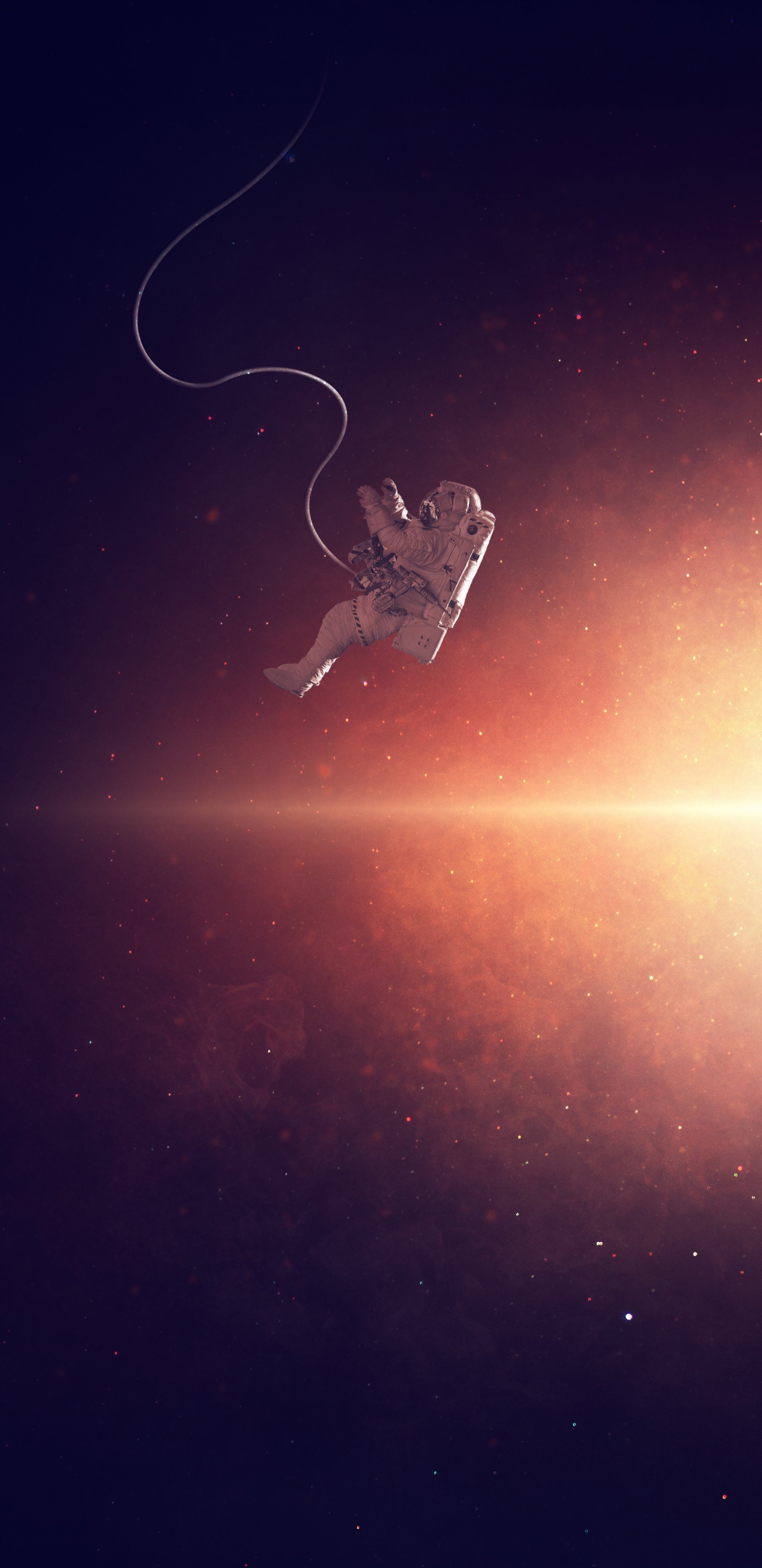 Обои земля, космос, атмосфера, космическое пространство, планета в разрешении 1440x2960