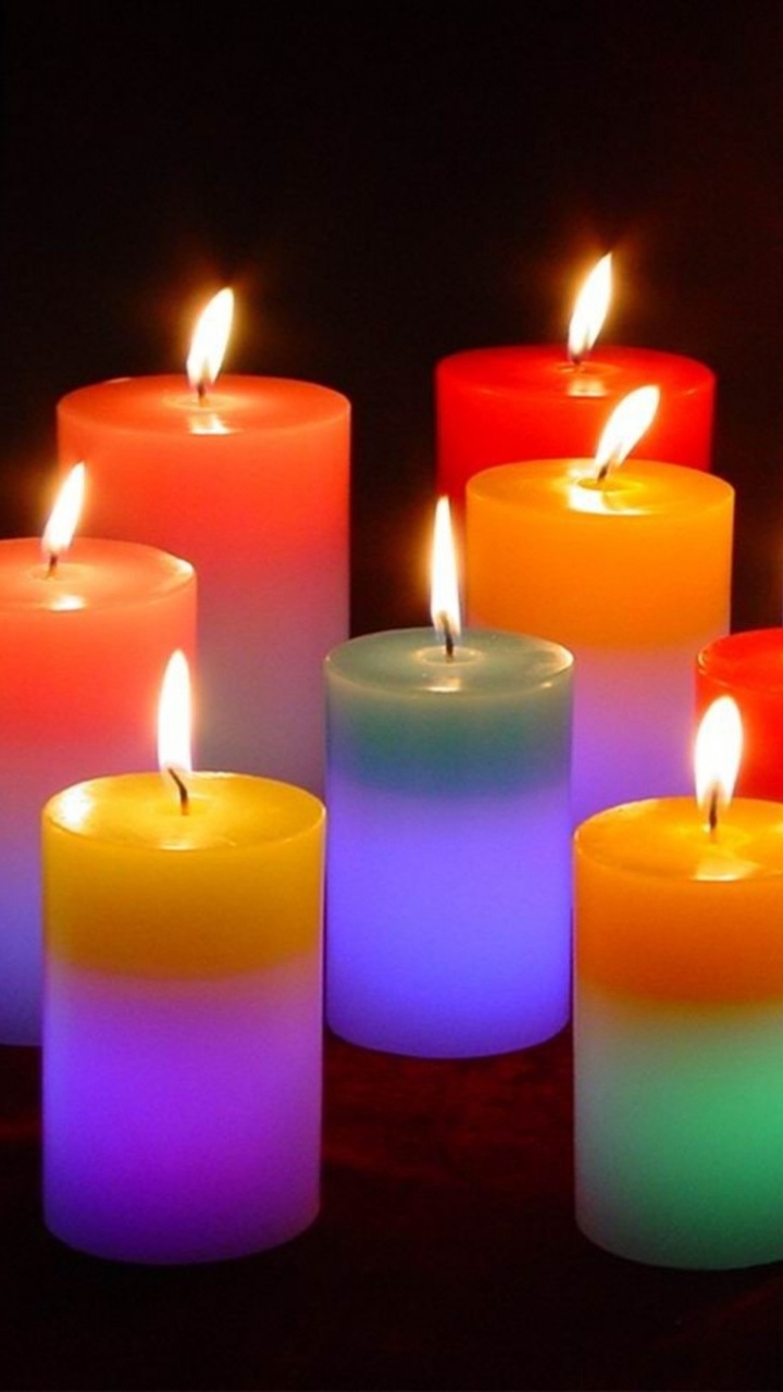 Обои свеча, цвет, освещение, свет, воск в разрешении 720x1280