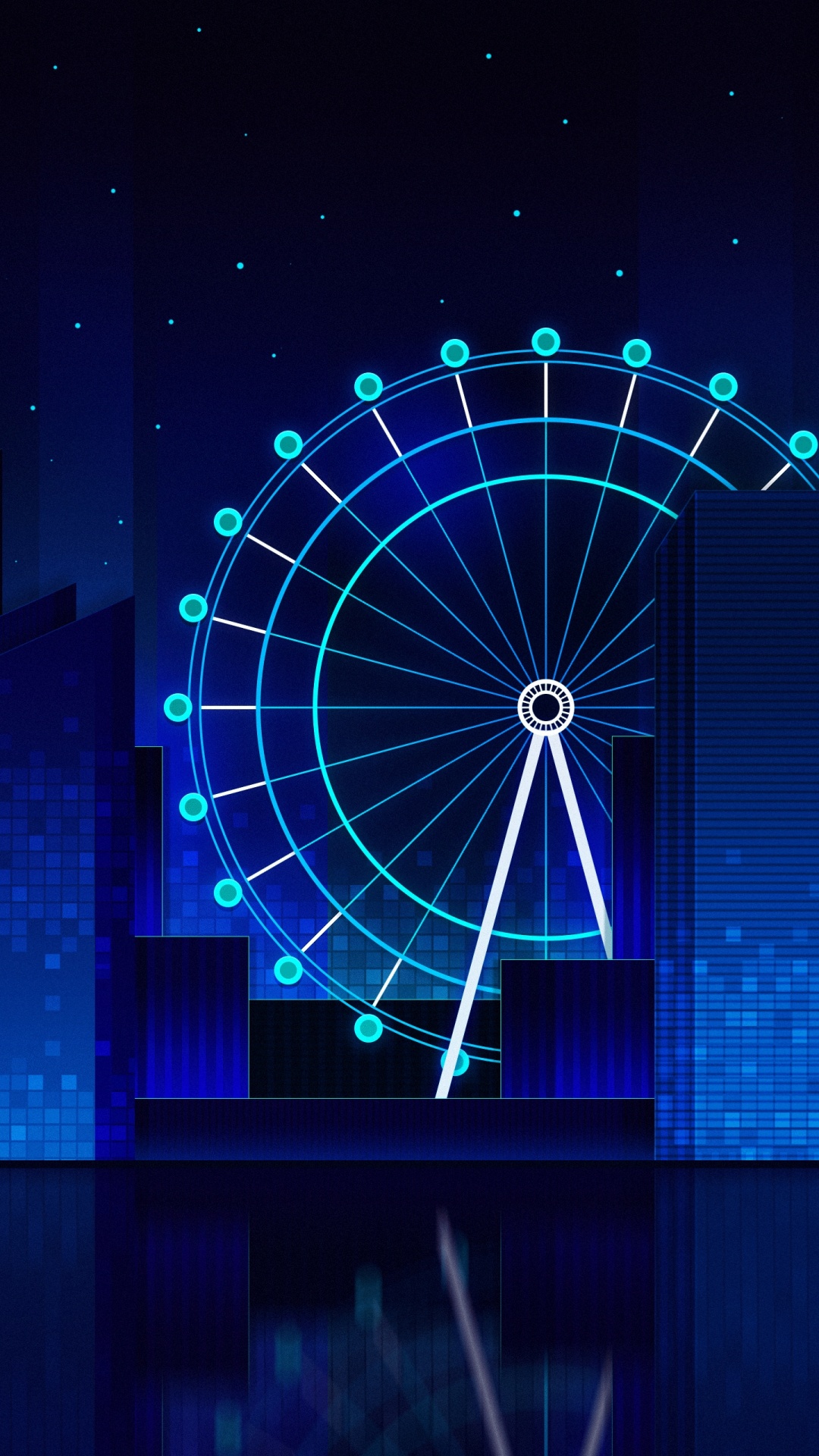 Обои Ретровейв, свет, красочность, мажорель синий, электрик в разрешении 1080x1920