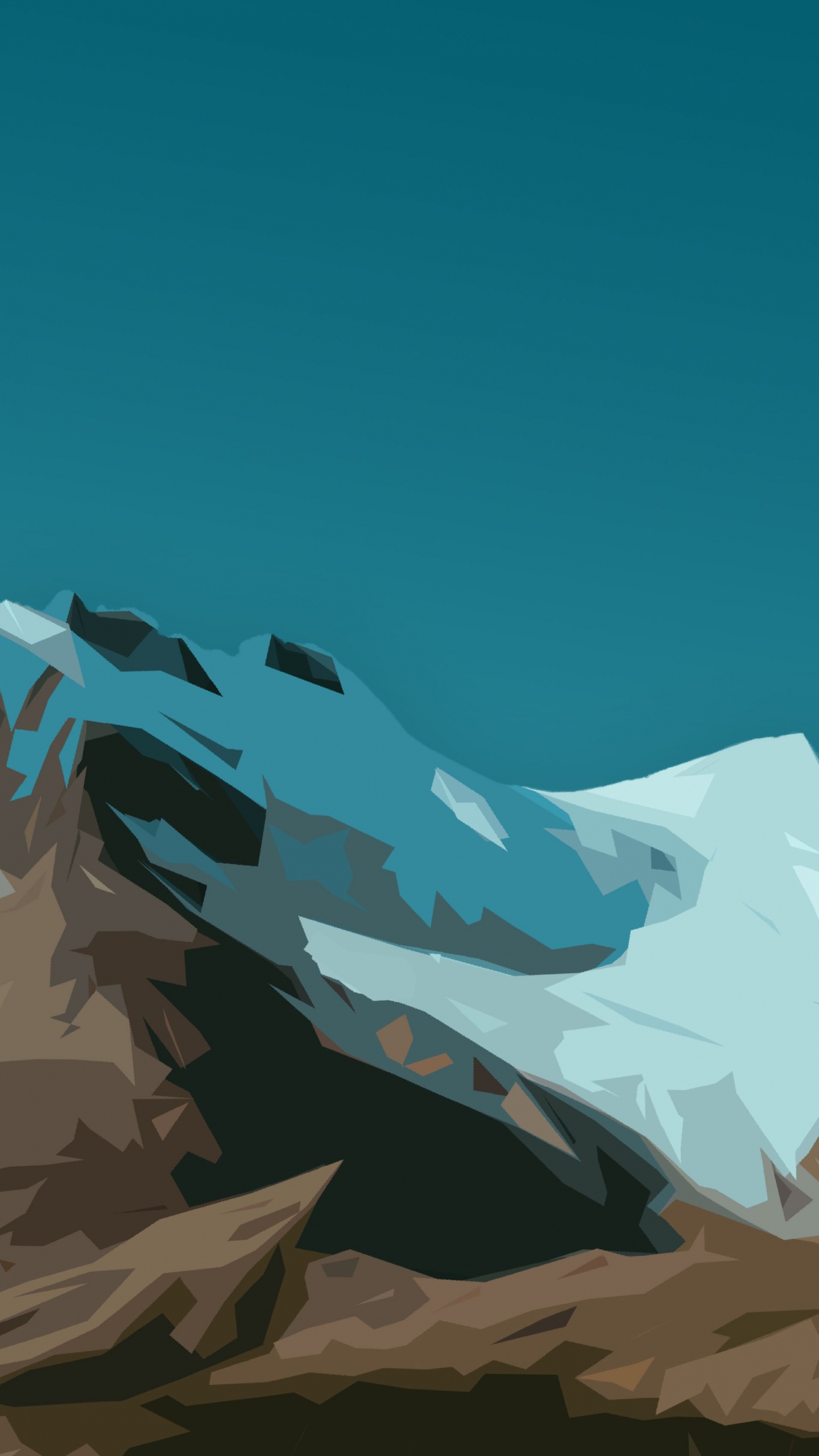 Обои нунатак, гора, ледяная форма, иллюстрация, экорегион в разрешении 1440x2560