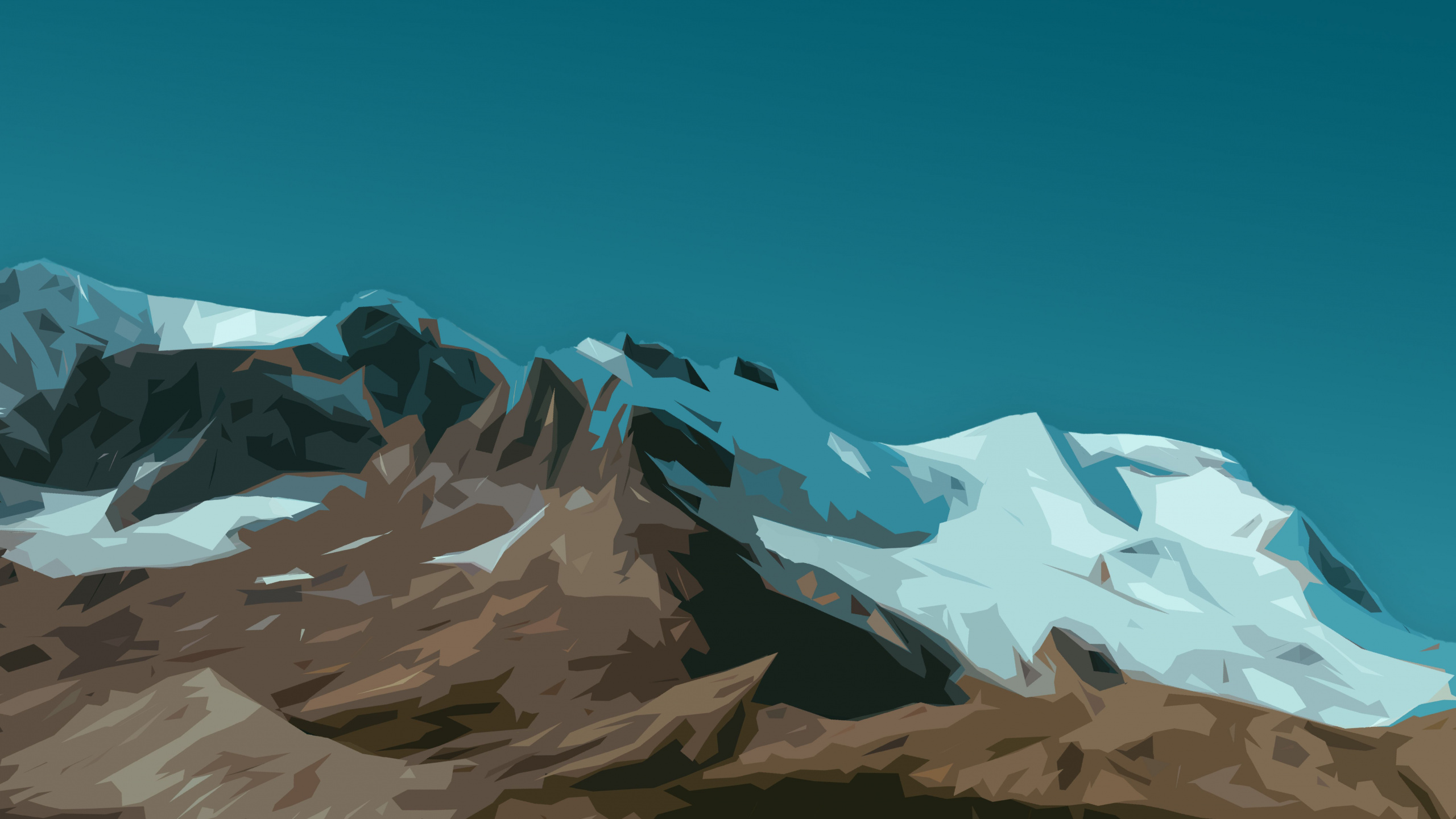 Обои нунатак, гора, ледяная форма, иллюстрация, экорегион в разрешении 2560x1440