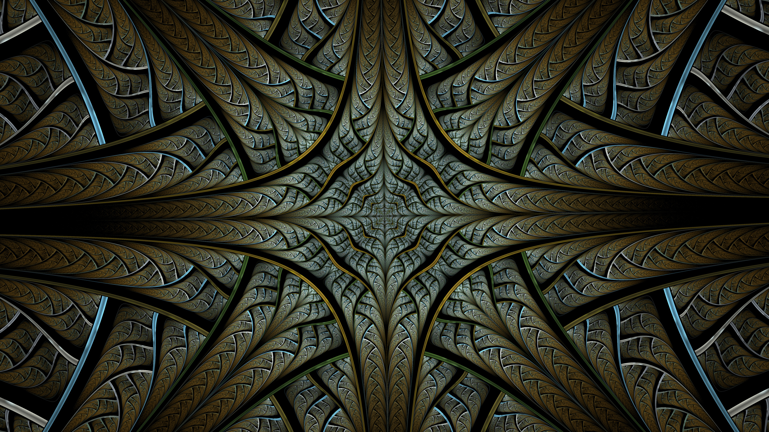 Обои фрактал, фрактальное искусство, абстракция, узор, резьба по камню в разрешении 2560x1440