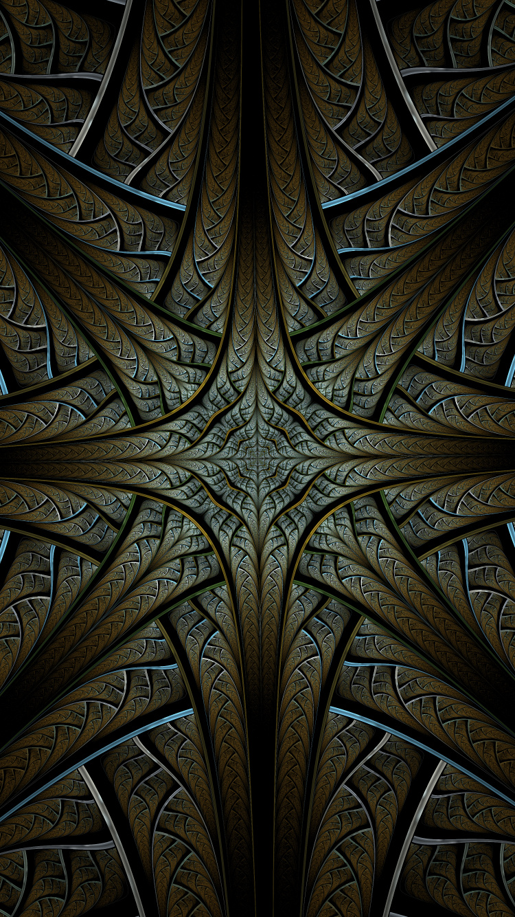 Обои фрактал, фрактальное искусство, абстракция, узор, резьба по камню в разрешении 750x1334