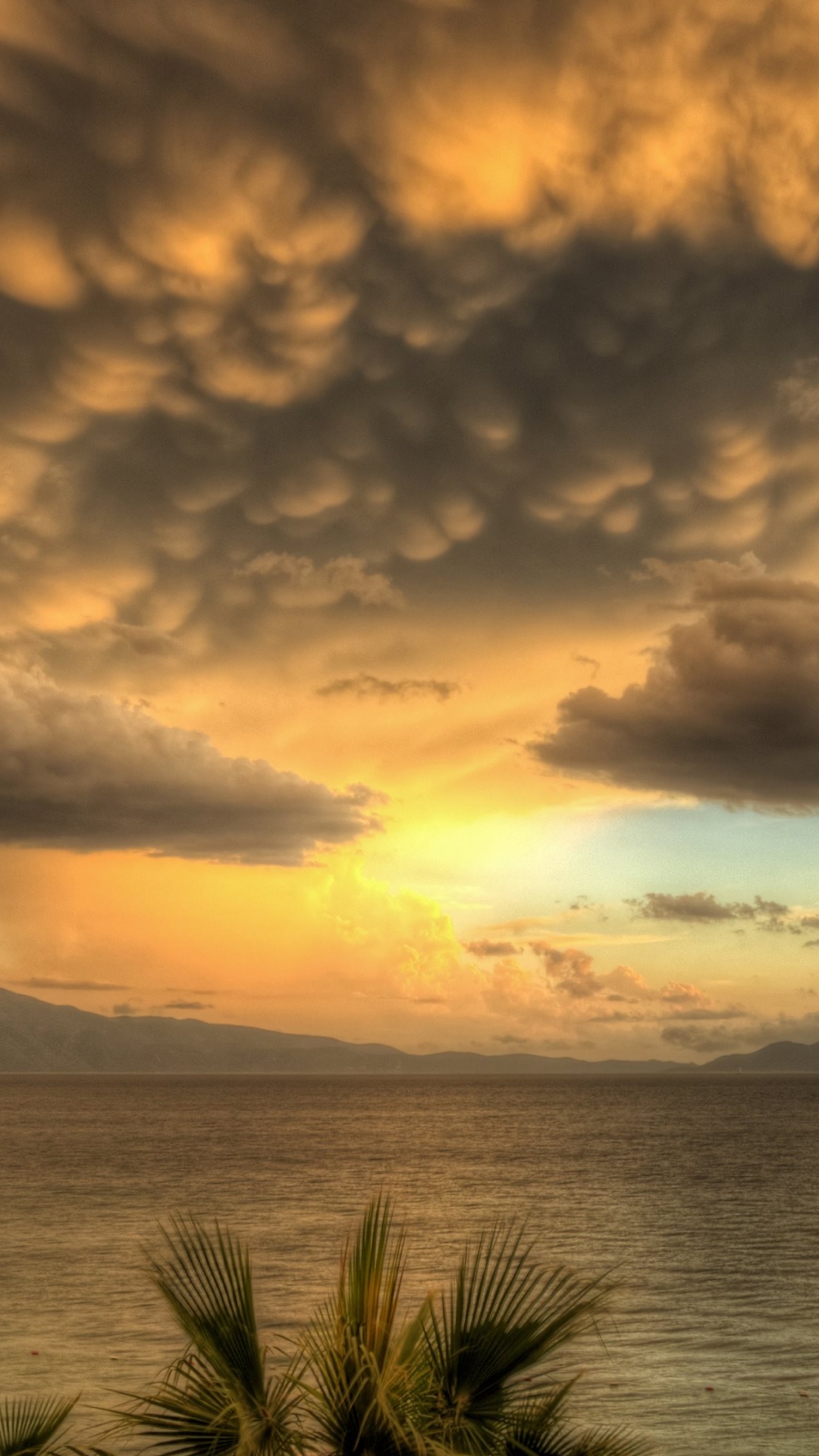 Обои облако, горизонт, закат, послесвечение, восход солнца в разрешении 1080x1920