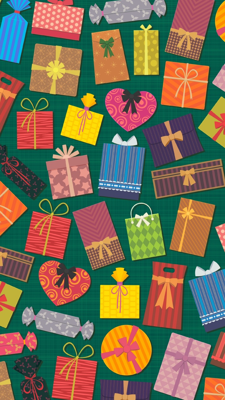 Обои красочные подарки, подарок, Рождественский подарок, шопинг, подарочная карта в разрешении 720x1280