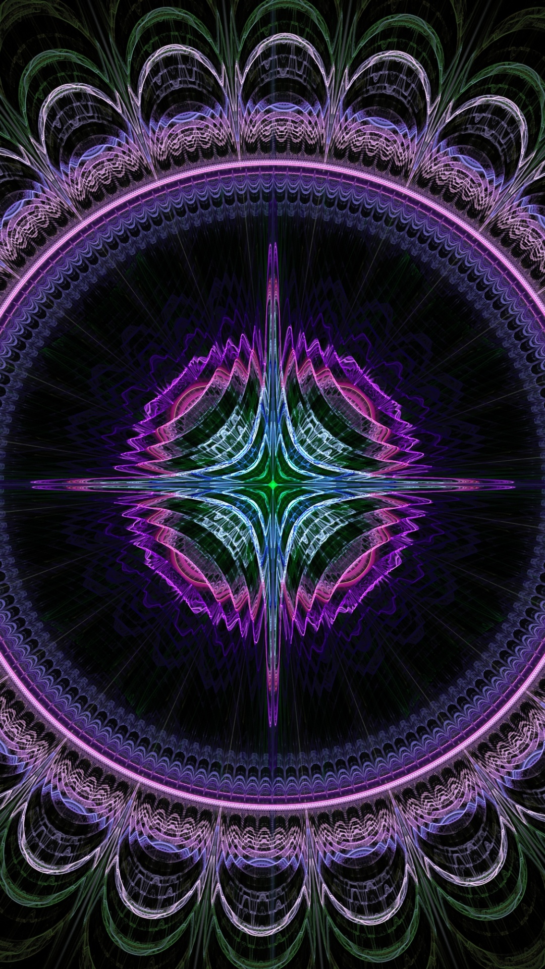 Обои фрактальное искусство, фрактал, симметрия, пурпур, психоделическое искусство в разрешении 1080x1920