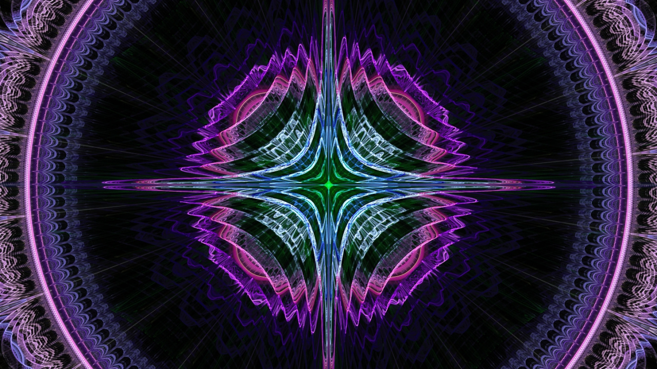 Обои фрактальное искусство, фрактал, симметрия, пурпур, психоделическое искусство в разрешении 1280x720