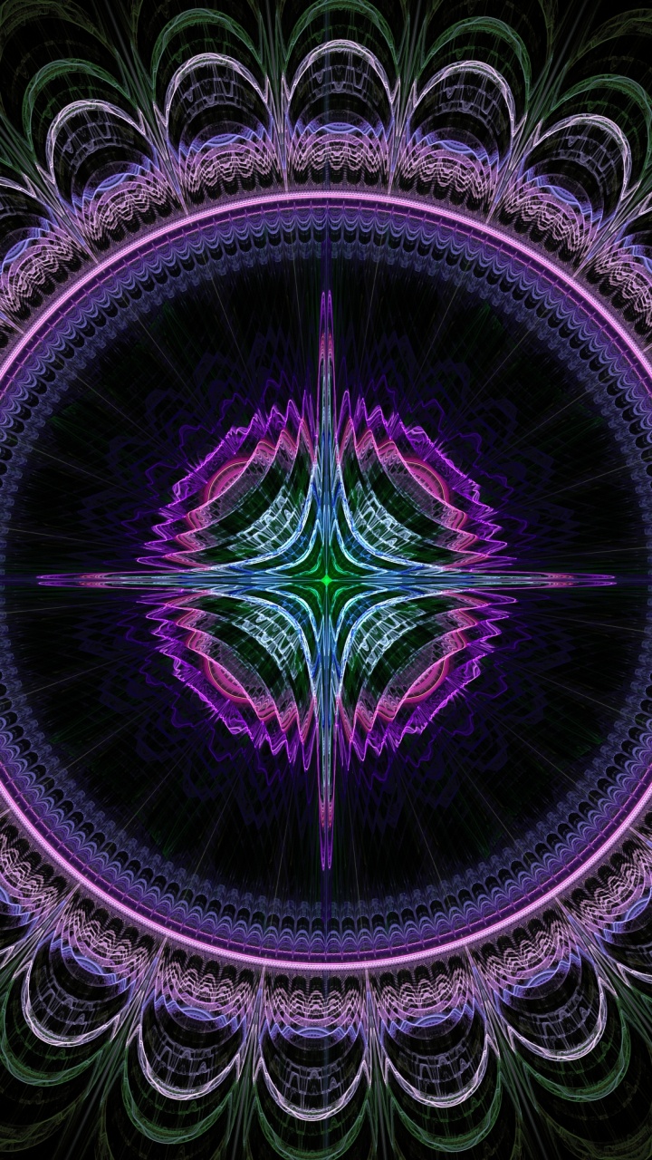 Обои фрактальное искусство, фрактал, симметрия, пурпур, психоделическое искусство в разрешении 720x1280