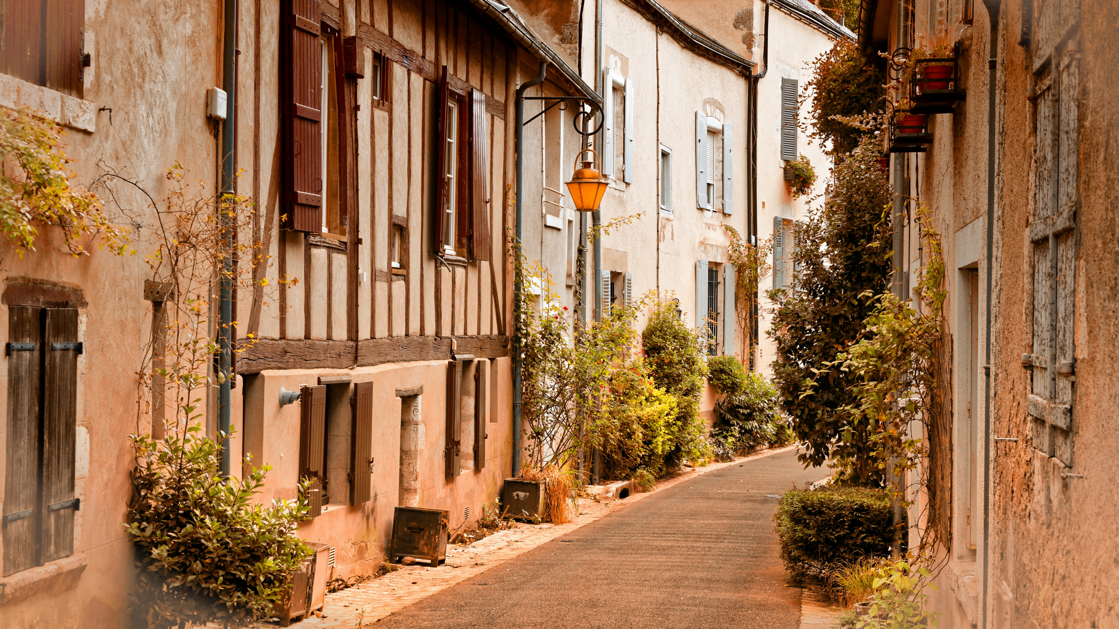 Обои Божанси, аллея, город, улица, городок в разрешении 3840x2160