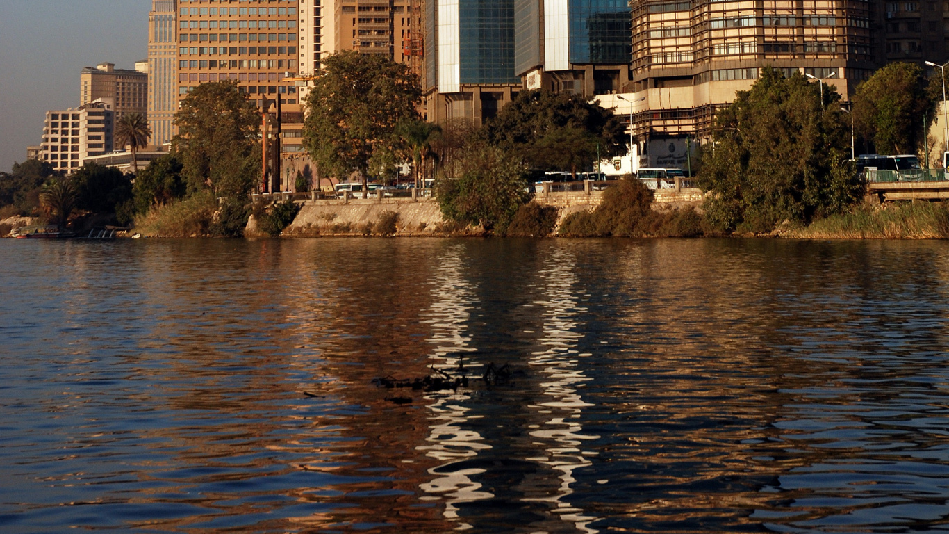 Обои Каир, небоскреб, линия горизонта, дневное время, ориентир в разрешении 1366x768