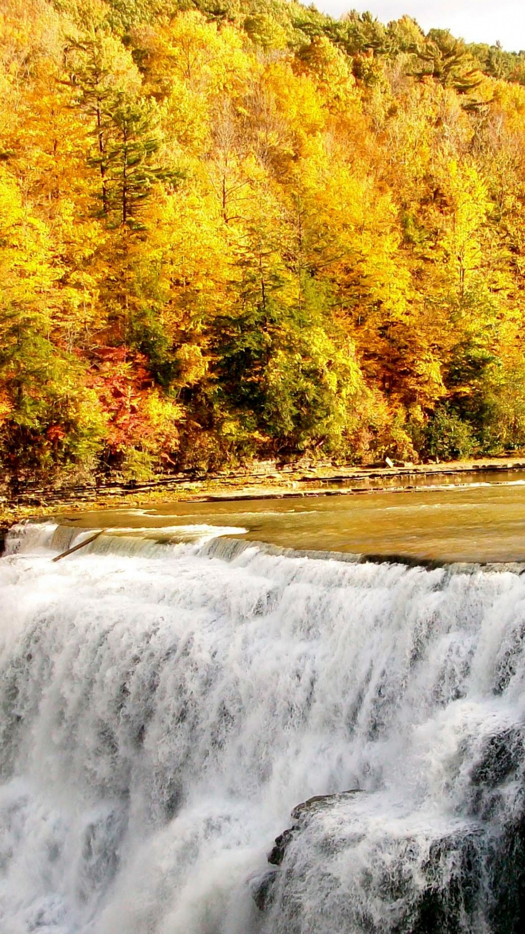 Обои водопад, природа, водоем, природный ландшафт, гидроресурсы в разрешении 1080x1920