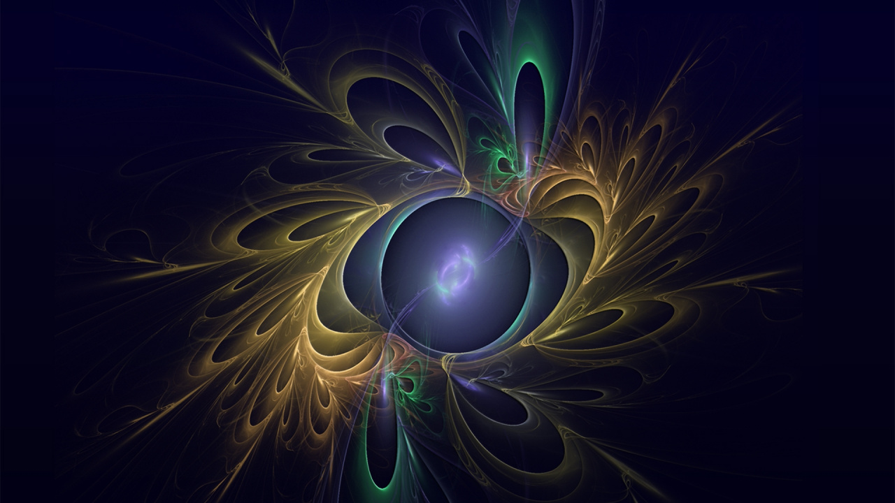 Обои фрактальное искусство, специальные эффекты, спецэффекты, круг, мрак в разрешении 1280x720