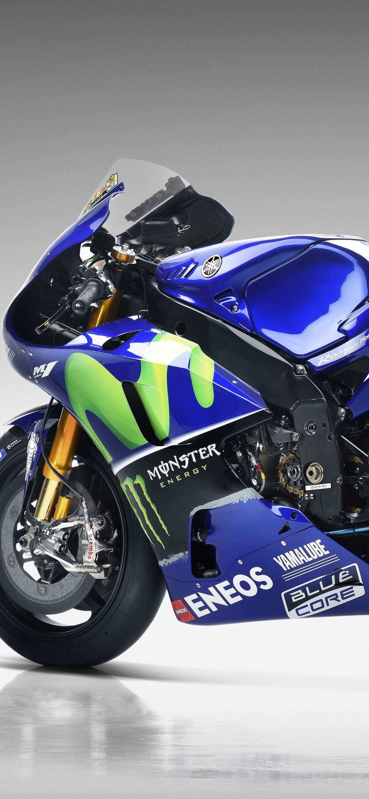 Обои Ямаха YZR-М1, мотоцикл, супербайк, Обтекатель мотоцикла, авто в разрешении 1242x2688