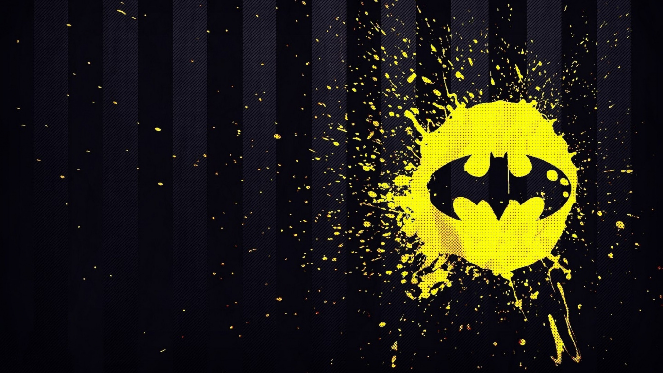 Обои Бэтмен, Джокер, желтый, графический дизайн, графика в разрешении 1366x768